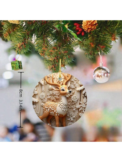 Adorable Christmas Elk and Bear Decorative Pendant for Cars, Keychains, Backpacks, and Home Décor