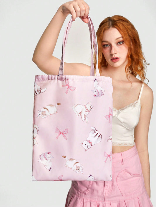 This Cat Bowknot Kawaii <a href="https://canaryhouze.com/collections/canvas-tote-bags" target="_blank" rel="noopener">Tote Bag</a> is the perfect blend of style and functionality. With its adorable cat design and versatile size, it's the purr-fect accessory for carrying all your essentials. Stay organized and stylish on the go with this cute and practical tote bag.