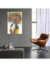 Colorful Black African Woman Canvas Wall Art for Home Decor
