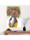 Colorful Black African Woman Canvas Wall Art for Home Decor