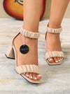 Step into Style and Comfort with our Plus Size Chunky Heel Folded Sandals