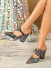 Strappy Fashion Show High Chunky Heel Pumps: The Trending Multicolor Pointed Mule Shoes for Women