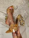 Diamond Studded Clear Heeled Sandals: Fashionable Footwear for Outdoor Activities