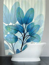 Modern Leaf Printed Polyester Fiber Shower Curtain: Elevate your Bathroom Décor with this Waterproof Home Essential