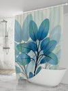 Modern Leaf Printed Polyester Fiber Shower Curtain: Elevate your Bathroom Décor with this Waterproof Home Essential