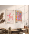 Pink Balloon Dog Art Print Canvas Painting: A Modern Art Set for Bedroom Wall Art & Winter Decoration