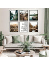 Nature's Serenity: 6-Piece Set of Frameless Canvas Landscape Art Posters for Home Decor