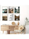 Nature's Serenity: 6-Piece Set of Frameless Canvas Landscape Art Posters for Home Decor