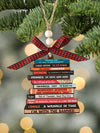 Vintage Stacked Book Christmas Ornament: A Festive Gift for Book Lovers