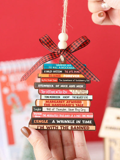 Vintage Stacked Book Christmas Ornament: A Festive Gift for Book Lovers