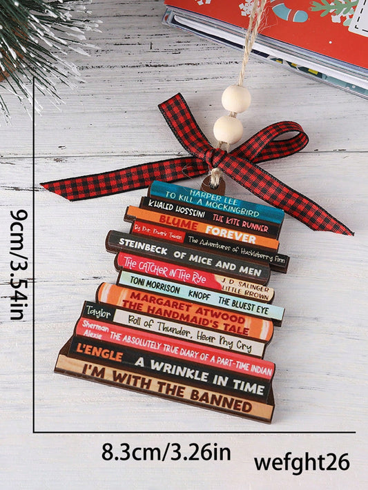 Vintage Stacked Book Christmas Ornament: A Festive Gift for Book Lovers