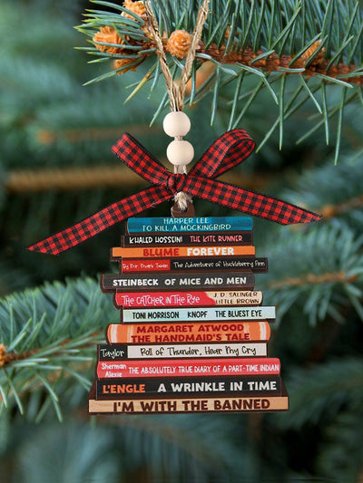 Vintage Stacked Book Christmas Ornament: A Festive Gift for Book Lovers