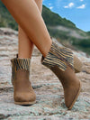 Wild West Chic: Vintage Zebra Pattern Cowboy Boots