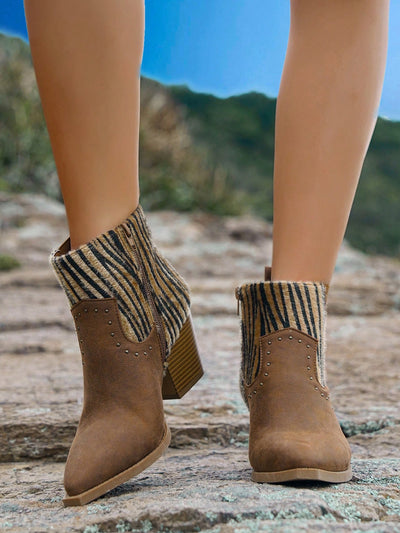 Wild West Chic: Vintage Zebra Pattern Cowboy Boots