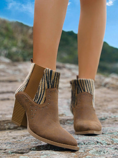 Wild West Chic: Vintage Zebra Pattern Cowboy Boots