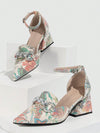 New Style: Women's Chunky Heel Rhinestone Detail Hollow Out Shoes - Fashionable and All-match