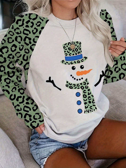 Stay warm and stylish this winter with our Cozy and Chic: Plus Size Leopard Snowman Pattern Spliced Casual <a href="https://canaryhouze.com/collections/pullover-hoodie" target="_blank" rel="noopener">Sweatshirt</a>. Made for plus size individuals, the sweatshirt features a flattering leopard print and playful snowman pattern. Its spliced design adds a touch of casual sophistication. Stay cozy and chic with this trendy addition to your wardrobe.