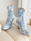 Denim Dream: Women's Platform Stiletto Boots - Perfect Valentine's Day Gift!