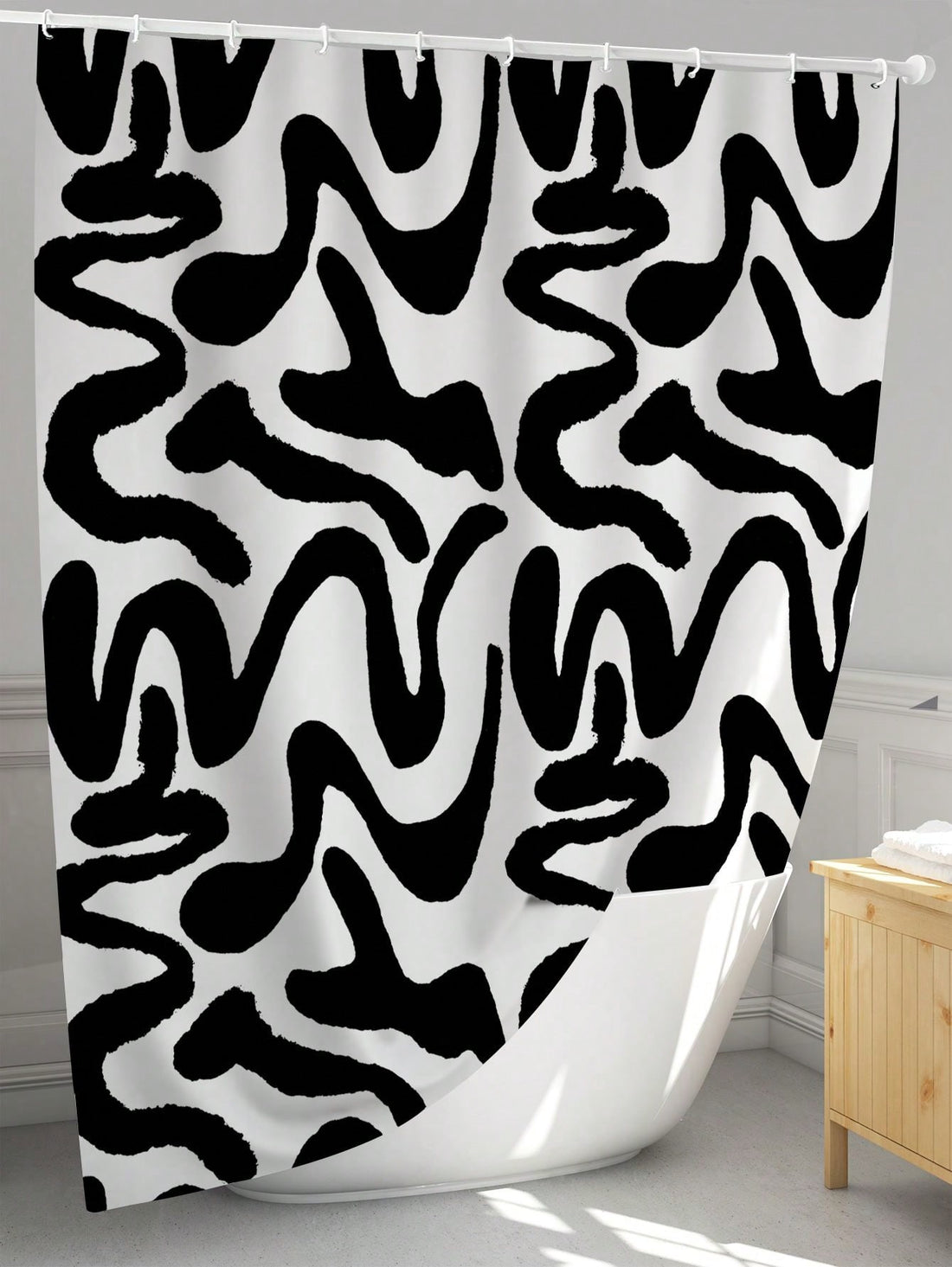 Expertly designed for both style and functionality, the Chic and Sleek <a href="https://canaryhouze.com/collections/shower-curtain" target="_blank" rel="noopener">shower curtain</a> features a stunning black twisted line pattern that adds a touch of elegance to any bathroom. With its durable waterproof material, this curtain not only adds beauty but also keeps your bathroom dry and free from water damage. Upgrade your shower experience now!
