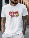 Ring in the New Year with Style: Happy New Year Print T-Shirt for Men - Casual Short Sleeve Tees for Summer