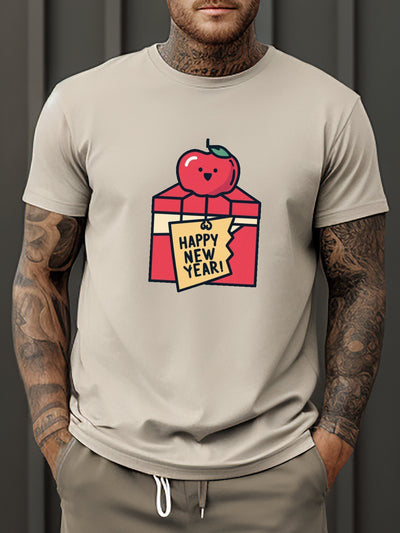 New Year Celebration Vibes: Men's Casual Short Sleeve T-Shirt for a Stylish Summer Look