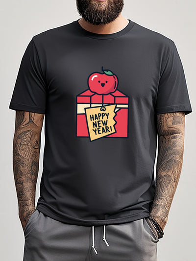 New Year Celebration Vibes: Men's Casual Short Sleeve T-Shirt for a Stylish Summer Look