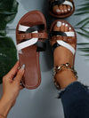 Stylish Leopard Print Women's Sandals: Comfortable Summer Casuals with Ankle Strap and Flat Heels