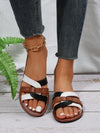 Stylish Leopard Print Women's Sandals: Comfortable Summer Casuals with Ankle Strap and Flat Heels