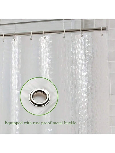 Chic and Water-Resistant Eva Water Cube Shower Curtain - Clear Design with Chemical-Free Lining