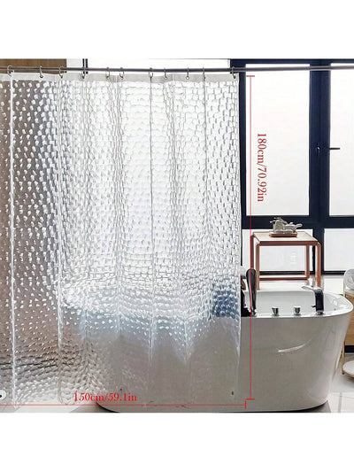 Chic and Water-Resistant Eva Water Cube Shower Curtain - Clear Design with Chemical-Free Lining