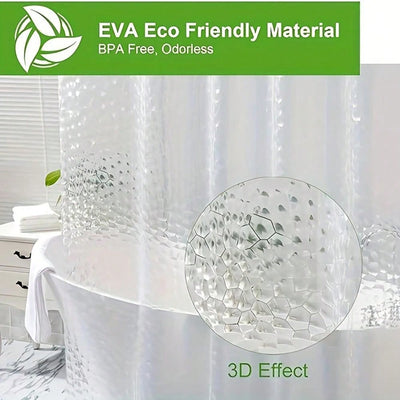 Chic and Water-Resistant Eva Water Cube Shower Curtain - Clear Design with Chemical-Free Lining