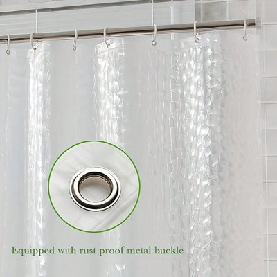 Chic and Water-Resistant Eva Water Cube Shower Curtain - Clear Design with Chemical-Free Lining