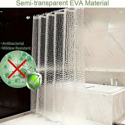 Chic and Water-Resistant Eva Water Cube Shower Curtain - Clear Design with Chemical-Free Lining