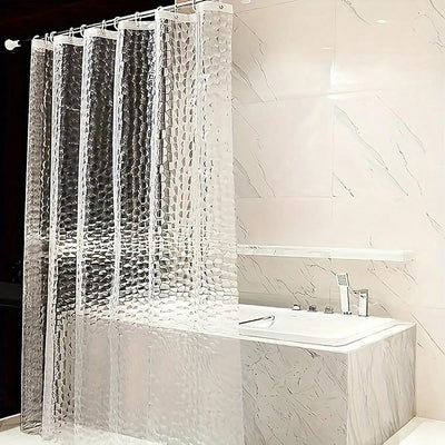 Chic and Water-Resistant Eva Water Cube Shower Curtain - Clear Design with Chemical-Free Lining