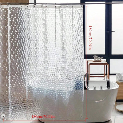 Chic and Water-Resistant Eva Water Cube Shower Curtain - Clear Design with Chemical-Free Lining