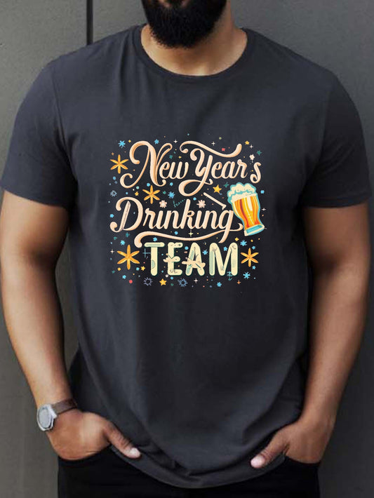 Celebrate the new year with the Rise of the New Year Drinking Team t-shirt. Made with high-quality materials, this casual summer shirt features a unique print design that will make you stand out. Stay comfortable and stylish while showing off your love for the holiday.