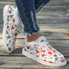 Step into the holiday season with these stylish and comfortable women's sneakers. The festive Christmas print will add a joyful touch to your outfit, while the plush lining provides all-day comfort. Perfect for casual wear or special occasions.