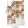 Halloween Delight: Bat, Pumpkin, Ghost & Owl Pattern Flannel Blanket - Perfect for All-Year Comfort & Versatile Home Décor!