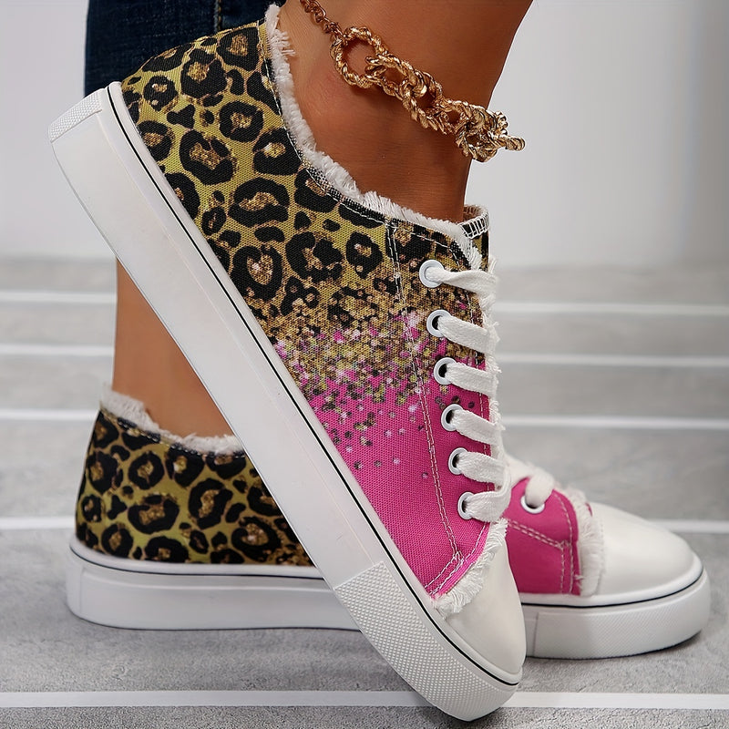 Canvas Shoes for Women with Glitter Rainbow - Stylish and