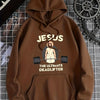 The Jesus Pattern Hoodie: Stay Warm and Stylish in this Casual Drawstring Hooded Sweatshirt for Winter/Fall Women's Clothing