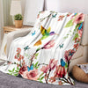 Nature's Symphony: Watercolor Bird and Floral Print Multi-purpose Flannel Blanket - A Cozy and Versatile Gift for Every Season