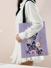 Chic Retro Butterfly Patterned Double-Sided Shoulder Handbag for Women
