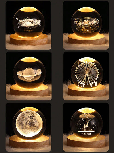 This unique lamp features a glowing crystal ball design, inspired by the beauty of Saturn's nebula moon. With its creative design, it serves as both a stunning bedside night light and a conversation starter. Bring the wonder of the universe into your home with this exquisite piece.