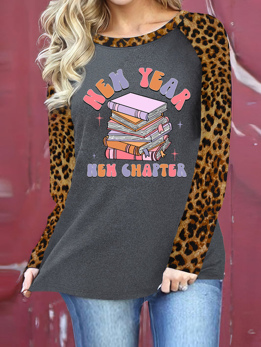 Introducing our New Year, New Chapter top for the new year. With a stylish print design and comfortable long sleeves, this top is perfect for casual wear. Made for women, it's the perfect addition to any wardrobe. Start the year off right with this must-have top!