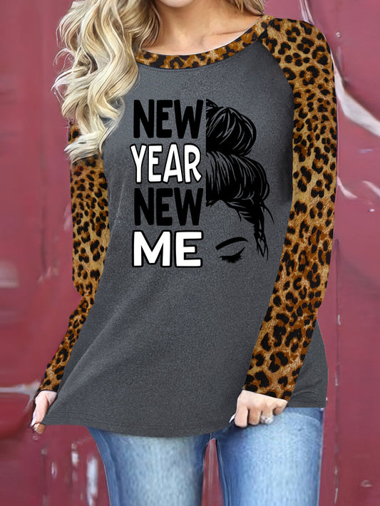 "Upgrade your wardrobe with our New Year, New Me Women's Casual Top. This long sleeve crew neck top has a stylish print design, perfect for any casual occasion. Made with high-quality materials, it offers both comfort and durability. Start the new year off in style!"