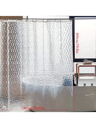 Chic and Water-Resistant Eva Water Cube Shower Curtain - Clear Design with Chemical-Free Lining