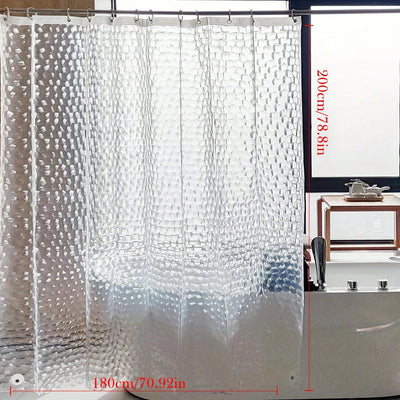 Chic and Water-Resistant Eva Water Cube Shower Curtain - Clear Design with Chemical-Free Lining