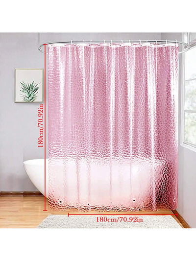 Pretty in Pink: Irregular Shape Transparent Shower Curtain - Multiple Sizes Available