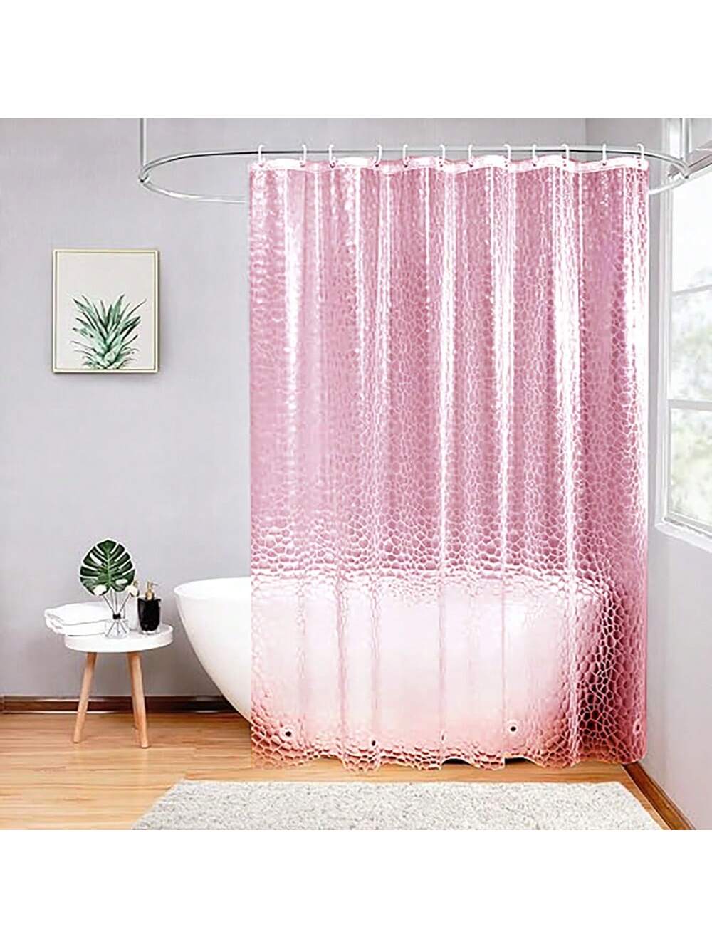 Add a unique touch to your bathroom with the Pretty in Pink <a href="https://canaryhouze.com/collections/shower-curtain" target="_blank" rel="noopener">shower curtain</a>. Featuring an irregular shape and transparent design, this curtain is both stylish and functional. Available in multiple sizes, it is perfect for any shower space. Elevate your shower experience with this one-of-a-kind curtain.
