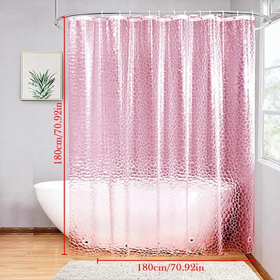 Pretty in Pink: Irregular Shape Transparent Shower Curtain - Multiple Sizes Available